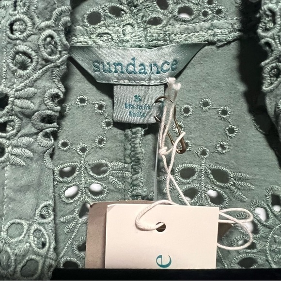 Sundance Moonlight Eyelet Jacket in Sage Green, New with Tags - Picture 7 of 9